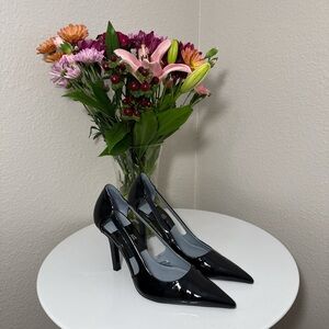 Zara Pointed Toe Faux Leather Black High Heel Pumps Women’s Size 7-7.5